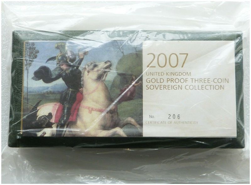 2007 Sovereign Gold Proof 3 Coin Set Box Coa Sealed