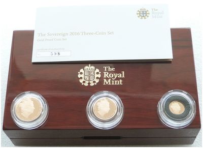 2016 Queens 90th Birthday Sovereign Gold Proof 3 Coin Set Box Coa - James Butler