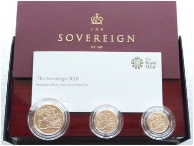 2018 Sapphire Coronation Premium Sovereign Gold Proof 3 Coin Set Box Coa