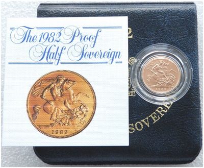 1982 St George and the Dragon Half Sovereign Gold Proof Coin Box Coa