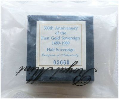 1989 Tudor Rose Half Sovereign Gold Proof Coin Box Coa Sealed
