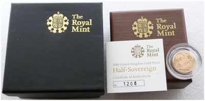 2008 St George and the Dragon Half Sovereign Gold Proof Coin Box Coa