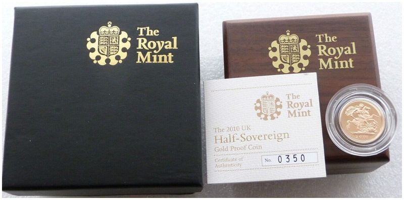 2010 St George and the Dragon Half Sovereign Gold Proof Coin Box Coa