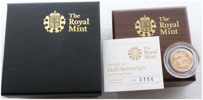 2010 St George and the Dragon Half Sovereign Gold Proof Coin Box Coa