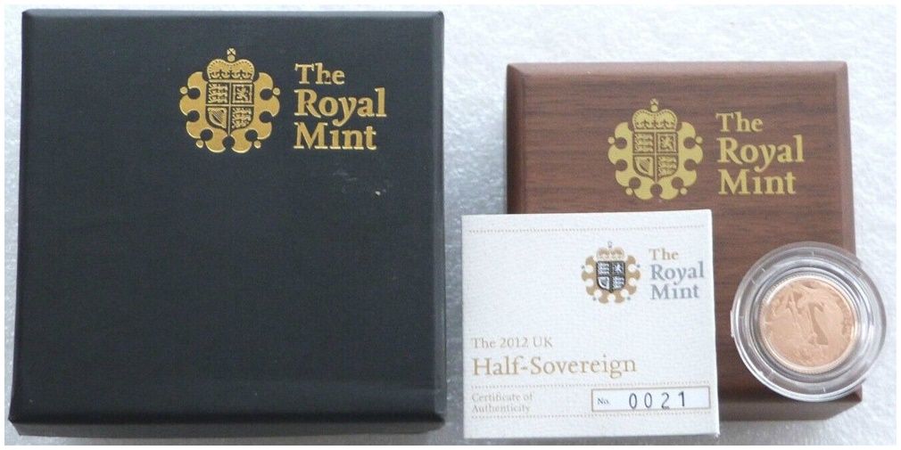 2012 Diamond Jubilee Half Sovereign Gold Proof Coin Box Coa