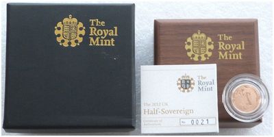 2012 Diamond Jubilee Half Sovereign Gold Proof Coin Box Coa