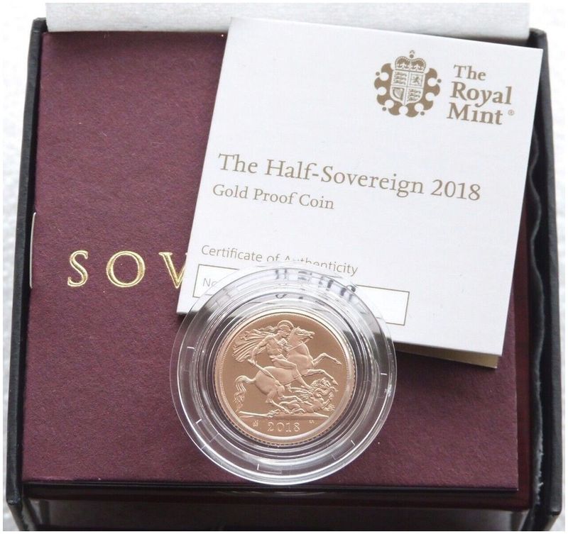 2018 Sapphire Coronation Half Sovereign Gold Proof Coin Box Coa