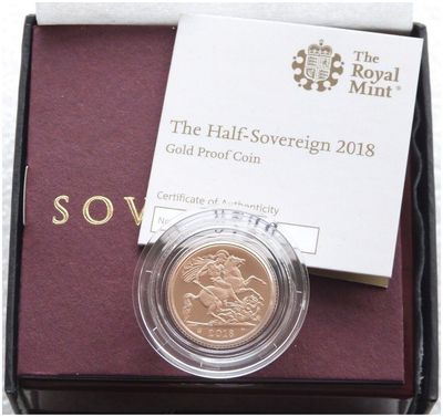 2018 Sapphire Coronation Half Sovereign Gold Proof Coin Box Coa