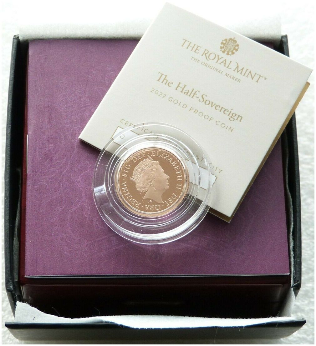 2022 Platinum Jubilee Half Sovereign Gold Proof Coin Box Coa