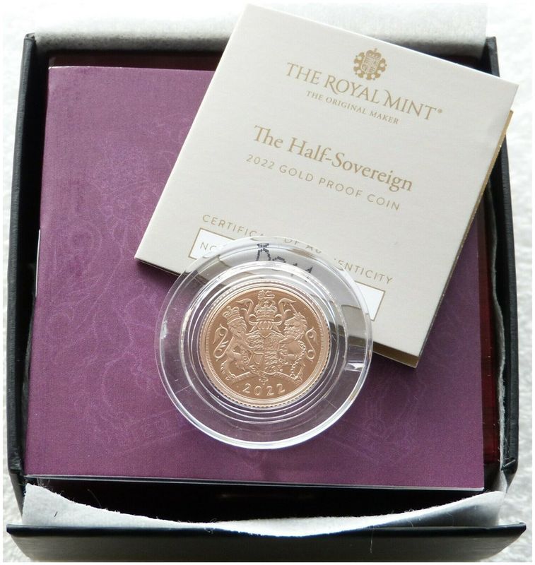 2022 Platinum Jubilee Half Sovereign Gold Proof Coin Box Coa