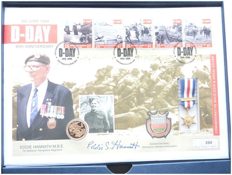 2004 D-Day Landings Full Sovereign Gold Proof Coin Medal First Day Cover