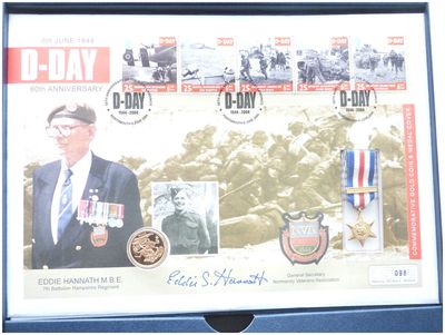 2004 D-Day Landings Full Sovereign Gold Proof Coin Medal First Day Cover