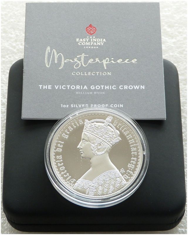 2022 Saint Helena Gothic Crown Victoria Portrait £1 Silver Proof 1oz Coin Box Coa