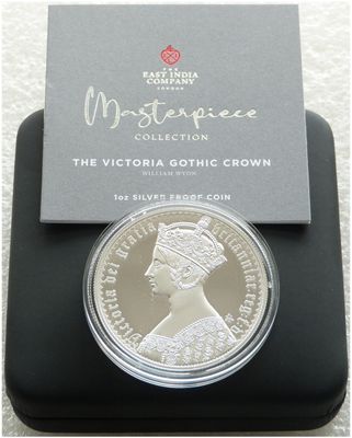 2022 Saint Helena Gothic Crown Victoria Portrait £1 Silver Proof 1oz Coin Box Coa