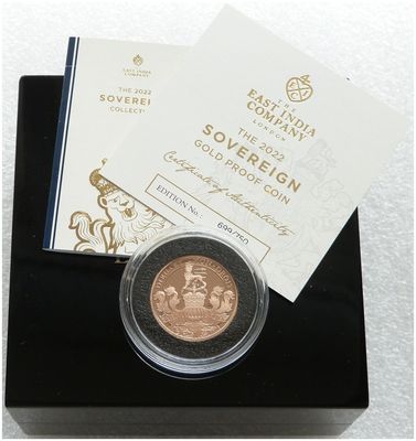 2022 Saint Helena Platinum Jubilee Full Sovereign Gold Proof Coin Box Coa