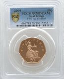 2009 Britannia Piedfort 50p Gold Proof Coin PCGS PR70 DCAM - Mintage 40