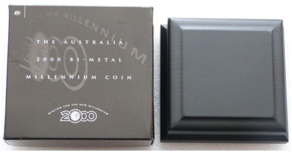 2000 Australia Millennium Bi-Metal $20 Gold Silver Proof Coin Box Coa