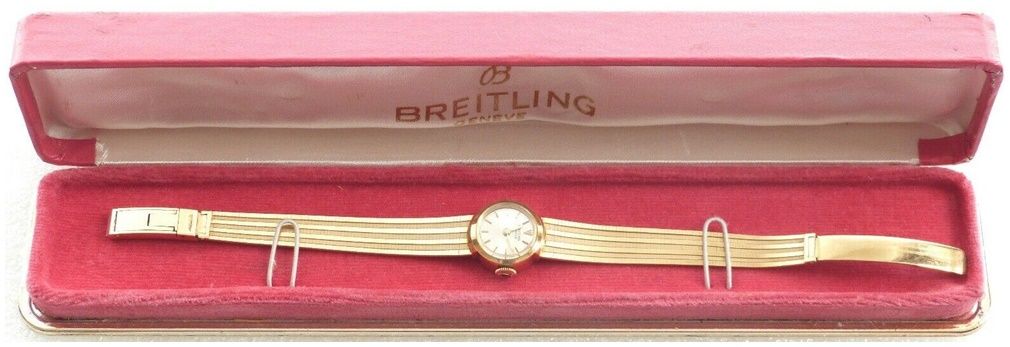 1970 - 1980 Vintage Ladies Swiss Breitling Gold Watch Solid 18 Carat Gold Boxed
