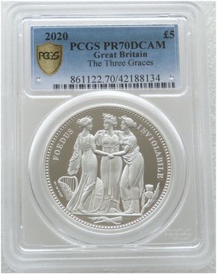 2020 Great Engravers Three Graces £5 Silver Proof 2oz Coin PCGS PR70 DCAM