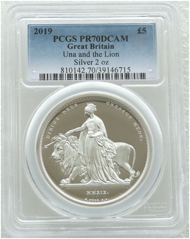 2019 Great Engravers Una and the Lion £5 Silver Proof 2oz Coin PCGS PR70 DCAM