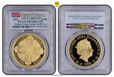 2021 Great Engravers Gothic Crown £200 Gold Proof 2oz Coin