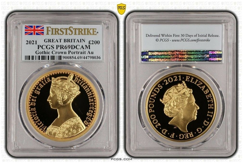 2021 Great Engravers Gothic Crown Victoria Portrait £200 Gold