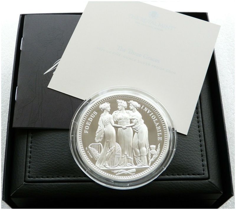 2020 Great Engravers Three Graces £10 Silver Proof 5oz Coin Box Coa