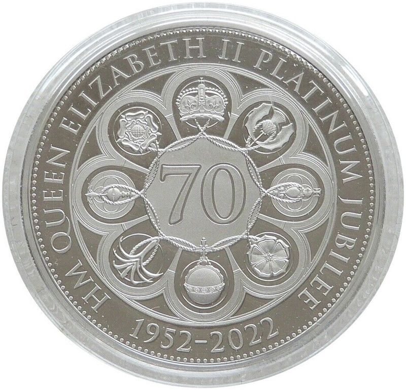 2022 Guernsey Platinum Jubilee £5 Platinum Proof 1oz Coin Box Coa