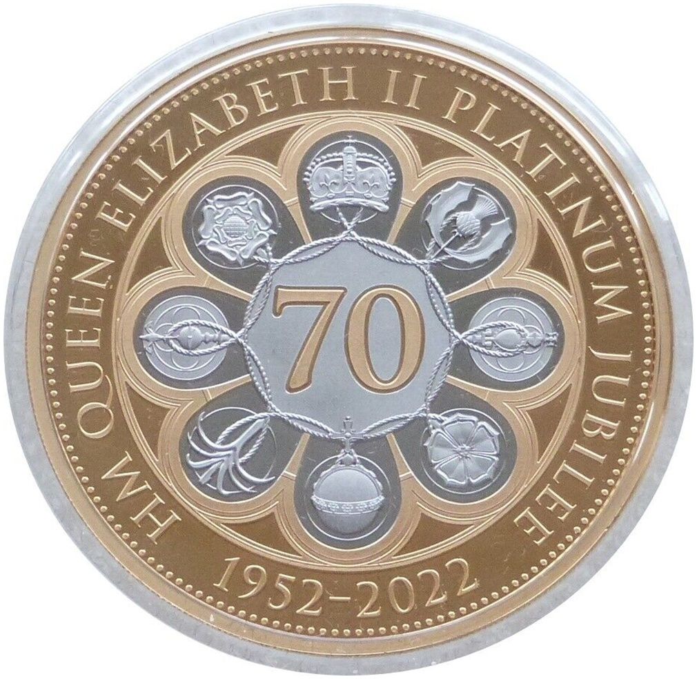 2022 Guernsey Platinum Jubilee £5 Gold Proof 1oz Coin Box Coa