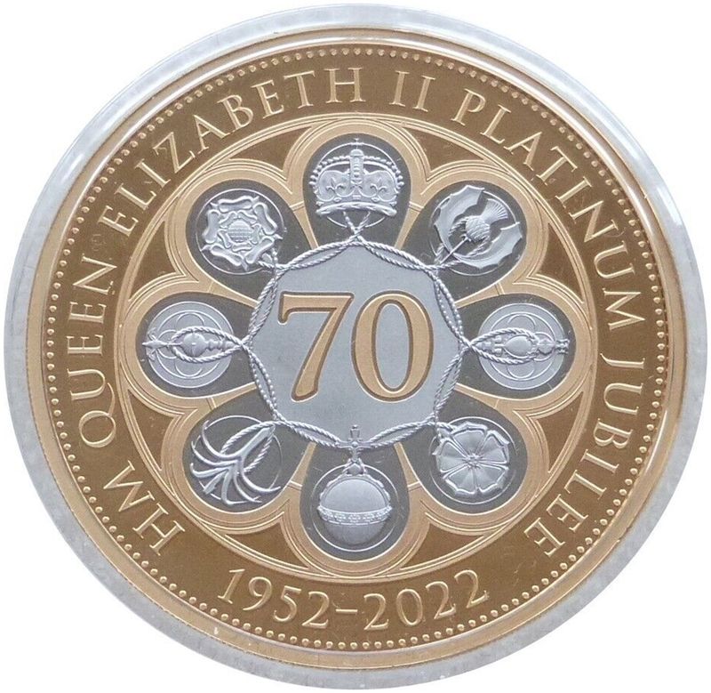 2022 Guernsey Platinum Jubilee £5 Gold Proof 1oz Coin Box Coa
