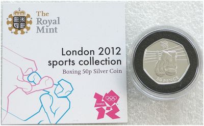 2011 London Olympic 2012 Sports Collection Boxing 50p Silver Coin Coa