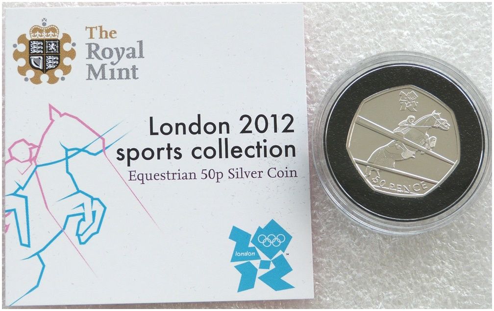 2011 London Olympic 2012 Sports Collection Equestrian 50p Silver Coin Coa