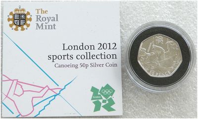 2011 London Olympic 2012 Sports Collection Canoeing 50p Silver Coin Coa