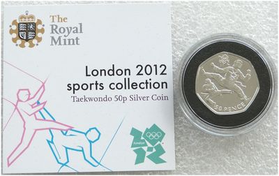 2011 London Olympic 2012 Sports Collection Taekwondo 50p Silver Coin Coa
