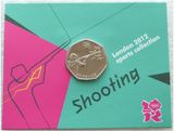 2011 London Olympic 2012 Sports Collection Shooting 50p Brilliant Uncirculated Coin Mint Card