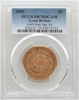 2002 Golden Jubilee Shoulders of Giants £2 Gold Proof Coin PCGS PR70 DCAM