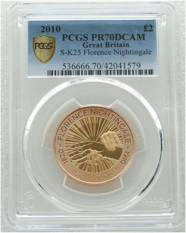 2010 Florence Nightingale £2 Gold Proof Coin PCGS PR70 DCAM 2010 Florence Nightingale £2 Gold Proof Coin PCGS PR70 DCAM