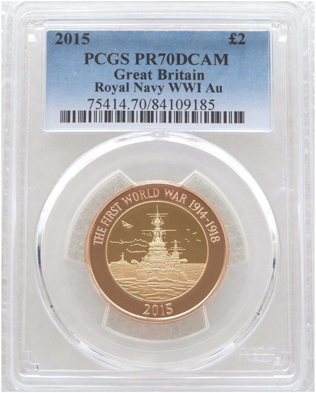 2015 First World War Royal Navy £2 Gold Proof Coin PCGS PR70 DCAM