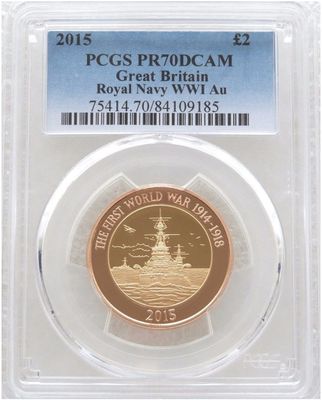 2015 First World War Royal Navy £2 Gold Proof Coin PCGS PR70 DCAM