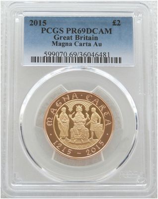 2015 Magna Carta £2 Gold Proof Coin PCGS PR69 DCAM
