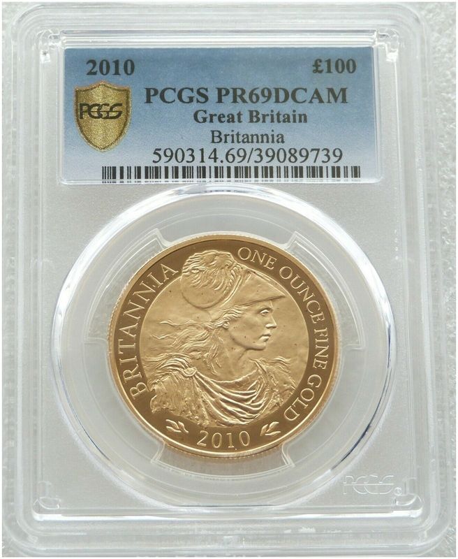 2010 Britannia £100 Gold Proof 1oz Coin PCGS PR69 DCAM - Mintage 867