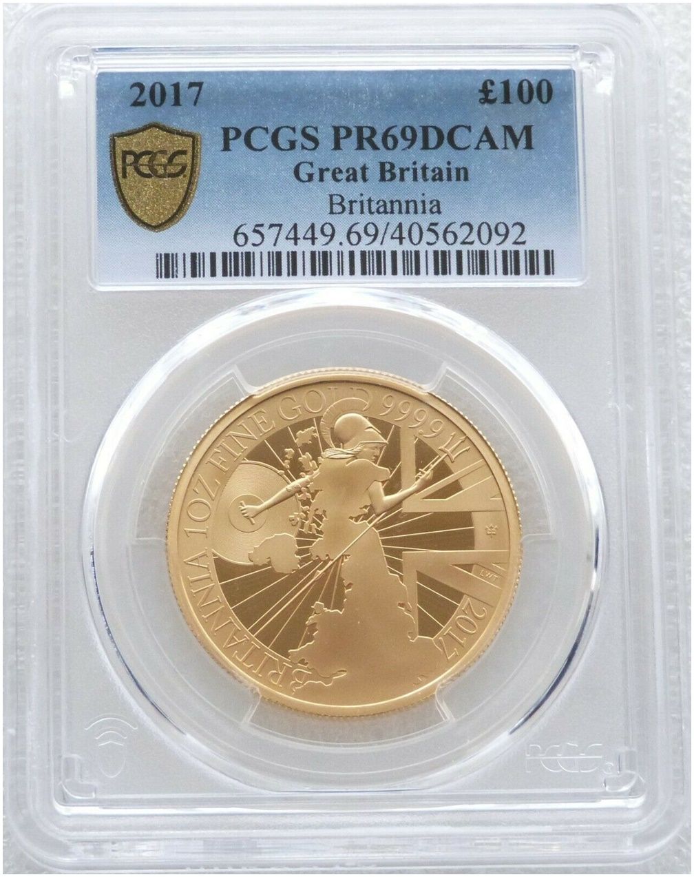 2017 Britannia £100 Gold Proof 1oz Coin PCGS PR69 DCAM - Mintage 264