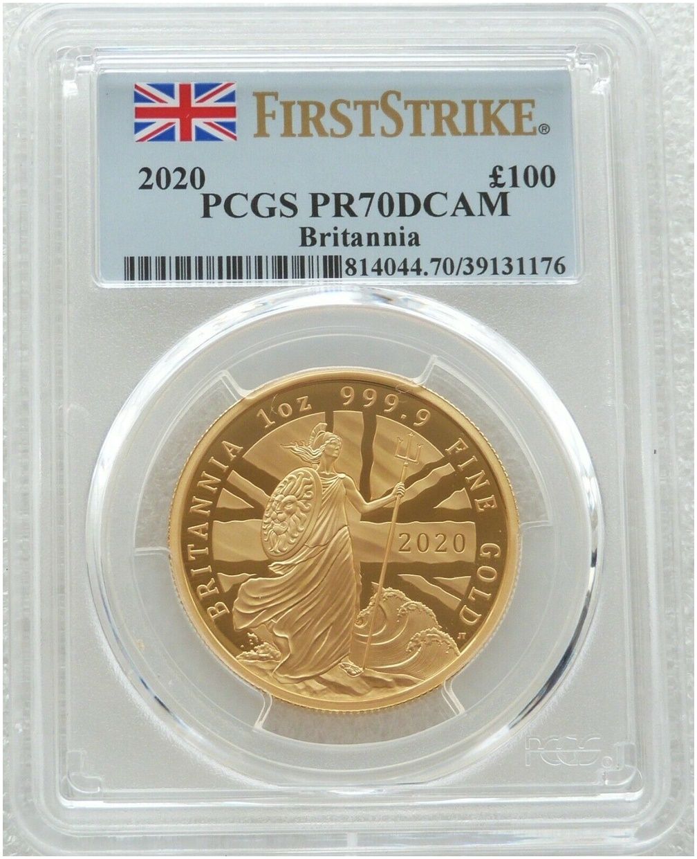 2020 Britannia £100 Gold Proof 1oz Coin PCGS PR70 DCAM First Strike - Mintage 163