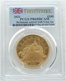 2021 Britannia £100 Gold Proof 1oz Coin PCGS PR69 DCAM First Strike - Mintage 150