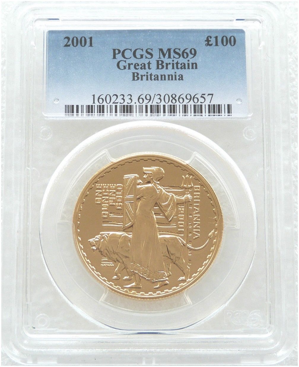 2001 Britannia £100 Gold 1oz Coin PCGS MS69 2001 Britannia £100 Gold 1oz Coin PCGS MS69