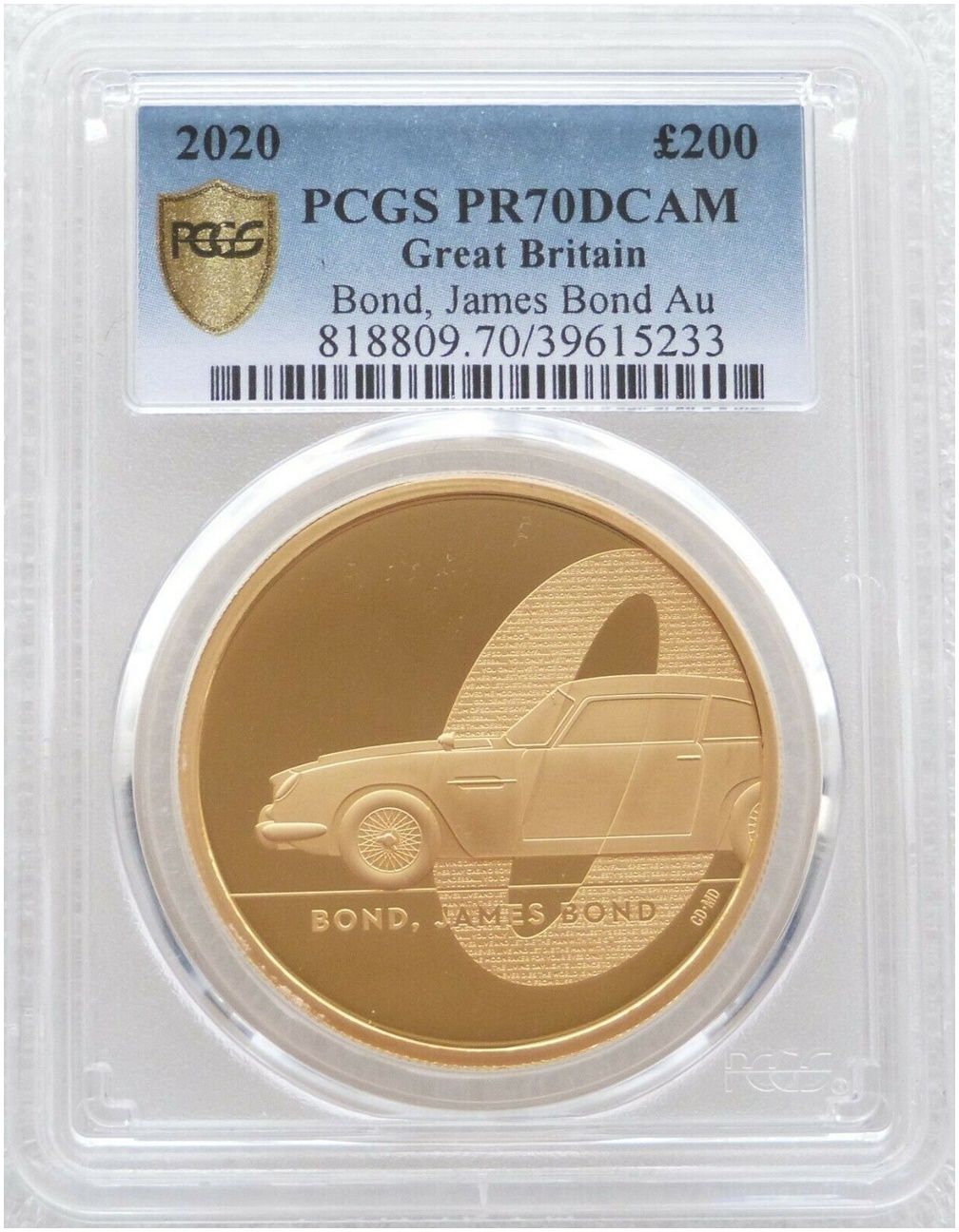2020 James Bond 007 £200 Gold Proof 2oz Coin PCGS PR70 DCAM