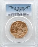 1994 D-Day Landings 50p Gold Proof Coin PCGS PR68 DCAM