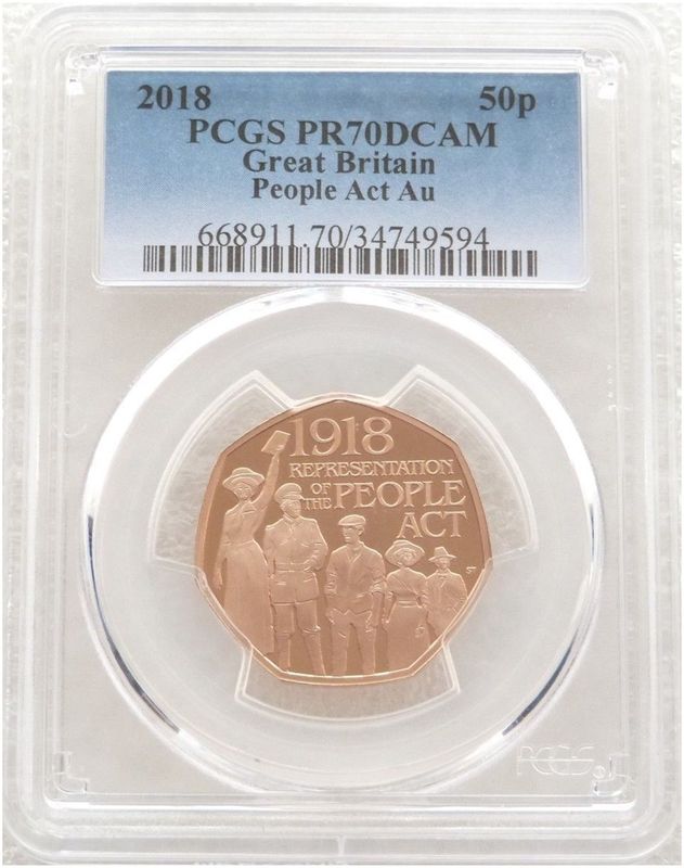 2018 Representation of the People Act 50p Gold Proof Coin PCGS PR70 DCAM
