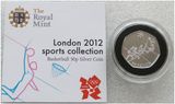 2011 London Olympic 2012 Sports Collection Basketball 50p Silver Coin Coa