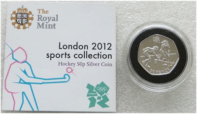 2011 London Olympic 2012 Sports Collection Hockey 50p Silver Coin Coa